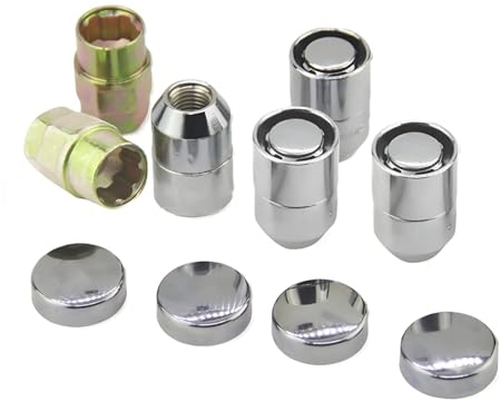JNNJ 4 Piezas Tuercas Rueda Cónicas Cerradas, Tuercas Rueda M12x1.5 Para Para Llantas De Aleación, Tuercas De Rueda Para Llantas De Aluminio Originales, Cromo Herramienta Coche Con Unión Cónica