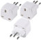 3-Pack UK to BRAZIL Plug Adapters Brazil Power Converter Grounded Universal Travel Adapter 3 Pin Brazil International Type N Plug (White)