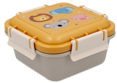 Tutete Caja Almuerzo Infantil Pequeña 380ml - Fiambrera Escolar, Apta para Microondas y Lavavajillas, Cierre Hermético, Ideal para Parque o Colegio, 100% Libre de BPA | Animal Friends
