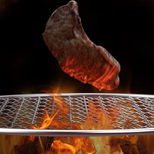 Bandeja circular multiusos de 3 patas para barbacoa, de acero inoxidable, plegable, portátil, para camping, barbacoa