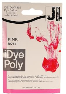 Jaquard IDYE Poly Pink Stofffarbe für synthetische Stoffe und Kleidung – kein Durcheinander Sachet