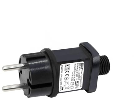 4,5 V 6 W Trasformatore LED CZJUTAI IP44 Alimentazione per illuminazione natalizia con spina – Spina EU (attacco a vite – costantemente acceso – DC4,5 V 6 W) [E260]