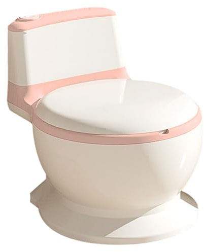 Pot Bébé Toilette Musical Pour Apprentissage De La Propreté de 1-4 ans- Toilette Bebe & Enfant - Confortable Anti Dérapant Avec Bruit De Chasse & Musique -50KG Pot Amovible -Rose - 1 pièce