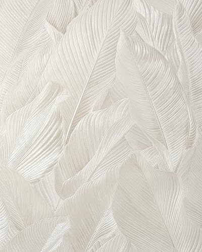 Vymura M95686 Gianni Leaf Heavyweight Vinyl Wallpaper, Stone