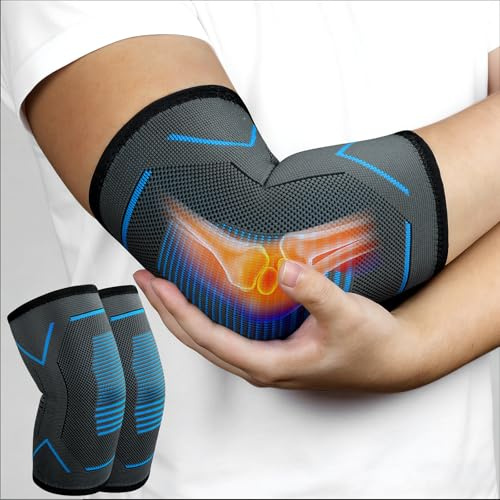 Fefod Codera de Compresión para Epicondilitis y Tendinitis, Codera Deportiva, Coderas para Tendinitis, Coderas de Golfista y Codo de Tenista para Hombre y Mujer Tendinitis Alivio del Dolor (M)