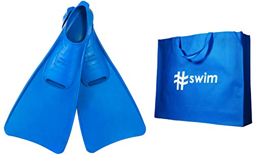 Aqua Speed Fusion Lange Schwimmflossen für Erwachsene I Trainingsflossen I Schnorchelflossen I Schwimmtraining I Langflossen für Damen Herren I Training Flossen I + ULTRAPOWER #Swim I blau; Gr. 40I41