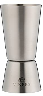 Viners Barware Double Deluxe Dual Spirit Measure Cocktail Jigger | Brushed Stainless Steel, 60ml/30ml