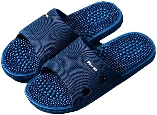 Chaussons de massage d'acupression - Réflexologie thérapeutique - Sandales pour pieds - Massage Akupoint - Soulage la douleur de l'arche - Antidérapantes - Pour baignoire, douche (40-41, bleu)