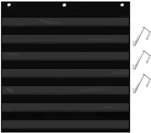Tableau de poche pour emploi du temps quotidien, emploi du temps de classe avec 7 poches transparentes plus 3 crochets pour l'organisation de l'emploi du temps à l'école et à la maison