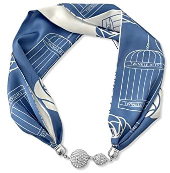 LumiSyne Femme Mode Foulards En Soie Collier Boucle Magnétique Pratique Avec Strass Bling Petit Étroit Foulard Décoratif Bijoux Pendentif Écharpe Fichu Bandeau Au Poignet Écharpe Bijoux
