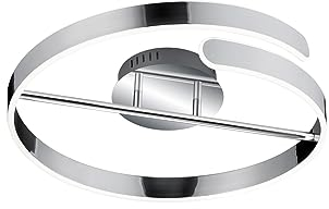 Reality Leuchten LED Deckenleuchte Parma R67071106, Metall Chrom, inkl. 37 Watt LED, Switch Dimmer