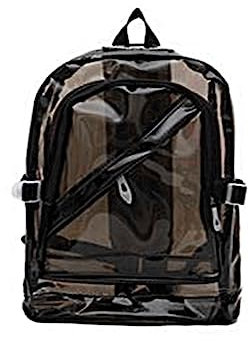 PACKOVE Transparenter Schulrucksack Damen Verstellbar Schultertasche Rucksack Mit Großem Fassungsvermögen Stilvoll Koreanisch Schwarz Für Mädchen Schule Freizeit