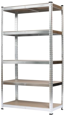 SCHULTE Regalwelt Stecksystem-Schwerlastregal - 5 MDF Böden 180x120x40 cm (HxBxT), verzinkt