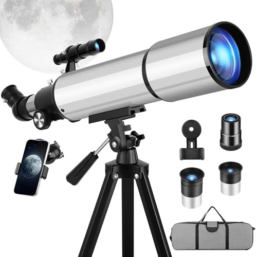Oximytus Teleskop Astronomie 90/600mm Telescopio 90 mm Apertura 600 mm Telescopio per Bambini Principianti Telescopiokit Astronomia per Adulti con Zaino e 2 oculari Adattatore Set per astronomia