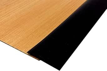 2M Black Transition Profile for Floors,Self Adhesive Threshold Cover Strip,PVC Rubber Carpet Edge Laminate Door Floor Edging Trim,Floor Joining Threshold Bars(5mm,Two Backing Adhesive)
