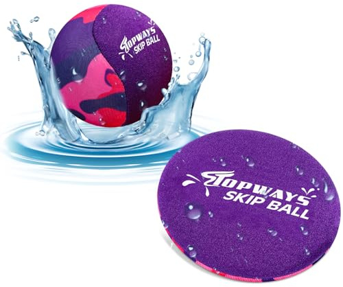Water Bouncing Ball, Swimming Pool Toys Water-Proof Beach Toys, Water Skipping Ball, Pool Games for Kids & Adults (skip balls+water discs)