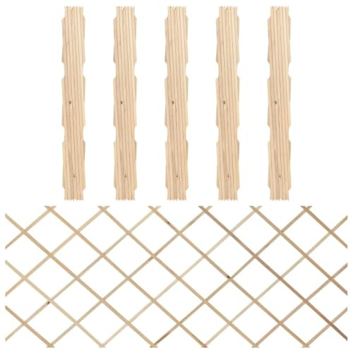 Clôtures pour Cour Clôture Avec Poteaux, Clôtures en treillis 5 pcs Bois de sapin massif 180x80 cm Grillage Rigide pour l'artisanat, la protection du jardin, les enceintes d'oiseaux