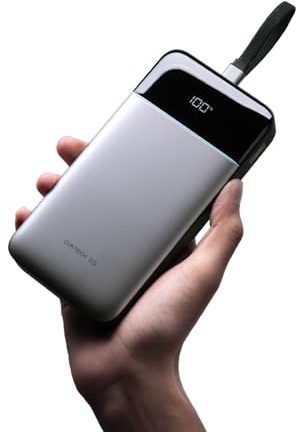 CUKTECH Power Bank 100W 25000mAh,Cargador Portátil con Cable USB-C Integrado y Carga Rápida, Batería Externa para MacBook Pro/Air, iPhone 17/16/15, Samsung, Pixel – Aprobado para Avión