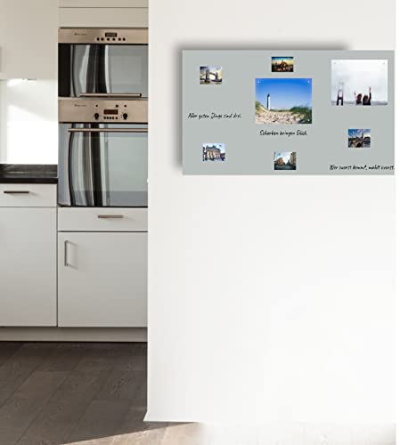 KaRoFoilFIX® TESTSIEGER l Magnethaftende Tafelfolie 40x40cm | Testnote 1,4 | Wand-Tafel beschreibbar zuschneidbar I Rückseite selbstklebend | grau - inkl. 10 Magnete