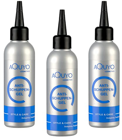 Anti Schuppen Gel für trockene und juckende Kopfhaut (3x 100ml) | Kopfhautpflege bei Schuppenflechte (Psoriasis), Ekzem und Juckreiz | Kopfhaut Serum mit Octopirox, Panthenol & Kamille