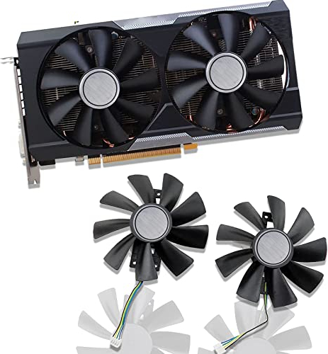 Dotodo GAA8B2U/GAA8S2U 4-poliger GPU-Lüfter für Sapphire R9 380 380X 2g/4G D5 Grafikkarten-Ersatzventilator, Schwarz, 2 Stück
