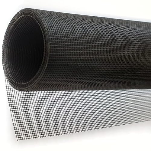 TESO Insektenschutz Gaze - Mückenschutz - Fliegengitter - UV-Beständig - mit PVC Beschichtung - einzeln verpackt (Schwarz, 300 x 500cm)