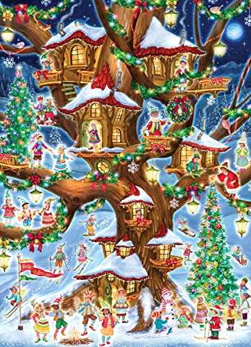 Elves Treehouse Jigsaw Puzzle 1000 Piece by Vermont Christmas Company