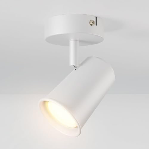 HOFTRONIC Riga LED Deckenstrahler Weiß - Schwenkbar und Dimmbar - GU10 2700K Warmweiß - 4W 345 lumen - Deckenspot für Wohnzimmer, Küche, Flur - Deckenleuchte - Spotlampe (90mm)