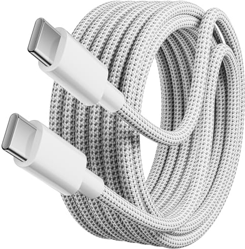 Txtcu USB-C till USB-C-kabel på 3 m, 60 W, USB Type-C-laddningskabel, snabbladdningskabel kompatibel med iPhone 15/Plus/Pro Max, Samsung Galaxy S24/S23/S22, Pixel 7 Pro, MacBook Pro 2021 och iPad Pro