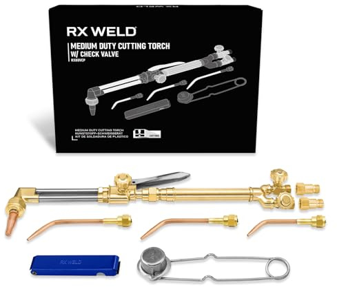 RX WELD Sauerstoff- und Acetylenbrenner-Set, 12-teilig, Schweißbrenner-Set, mit Rückschlagventilen