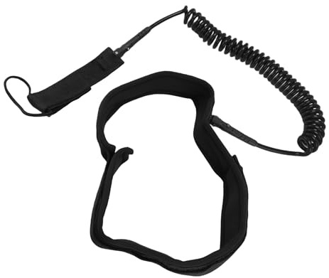 Tbest Surf Leash 10ft 7mm TPU Högstyrka Justerbar Touchfästelement Paddelare Leash Robust och Ingen Trassling, Tung Konstruktion, överlägsen Komfort, Säker Fästning för små (Svart)
