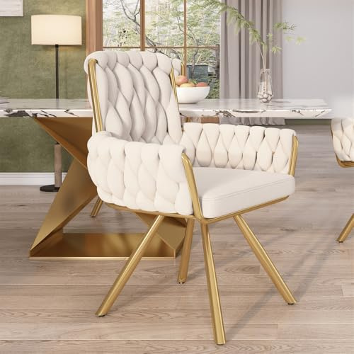 Sammet matsal stol, fåtölj, enda lyxigt vardagsrum och Schlafzimmer-Drehstuhl, roterande fritidsstol med fyra metallstödben, beige