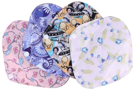 Gatuida 4 piezas Compresas Menstruales Reutilizables Bambú Lavables Protección Higiénica Femenina Cómoda y Ecológica Incluye Botón para Fijación Fácil