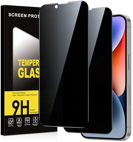 Micnkifo Privacy Pellicola Protettiva per iPhone 14 Vetro Temperato,Durezza 9H Anti-Spy Protezione Schermo,Anti-Graffio Senza Bolle Anti-Spia Vetrino Protettivo,2 Pezzi