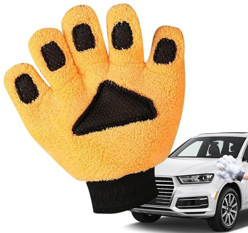 Guanto da lavaggio – Guanto antigraffio per la pulizia dell'auto | in pile corallo, dimensioni 23,5 x 23,5 cm, strumento esterno morbido per veicoli, impugnatura comoda per uomini, donne, camion, SUV