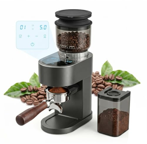 Bostar Molinillo de Café Eléctrico con 60 Niveles de Molienda, Pantalla Táctil LED Molinillo de Café para Espresso Café Filtrado Prensa Francesa, 1-12 Tazas| 1-20s Ajustable