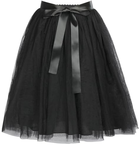AYBUY Jupe en Tulle Femme, Adulte Jupe Tutu 3 Couches, Jupes Tulle Femme Ballet Tutu Danse, Rétro Années 80 Fête Halloween Carnaval Costume, pour Soirée Jupette Danse Classique Princess Dance