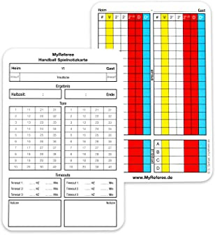 My Referee - Tarjetas de árbitro de Balonmano para Personas Mayores (100 Unidades)