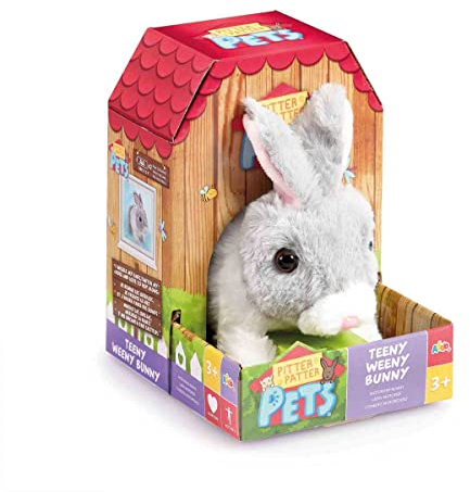 Pitter Patter Pets Teeny Weeny Bunny Grey For Children From 3 Years Rabbit Teddy Interactive Bunny Electronic Pets Toy Kids Gift