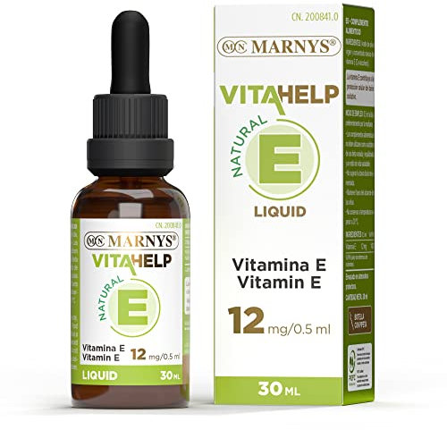 Marnys Vitamina E Líquida, Favorece la Protección Contra los Radicales Libres Oxidativos, Botella con Pipeta 30 Ml, Apta para Veganos 80 g
