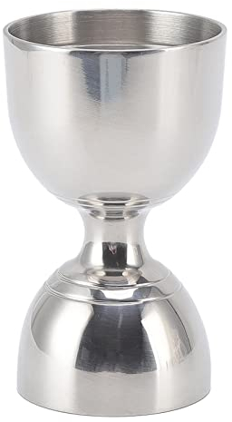 Jigger per Barman, 60/30ml Bar Jigger Cocktail Jigger, in Acciaio Inox Ampia Apertura Doppia Jigger Alcol Strumenti di Misura Bell Style Measuring Cups Jigger(Argento Classico 30/60ml)