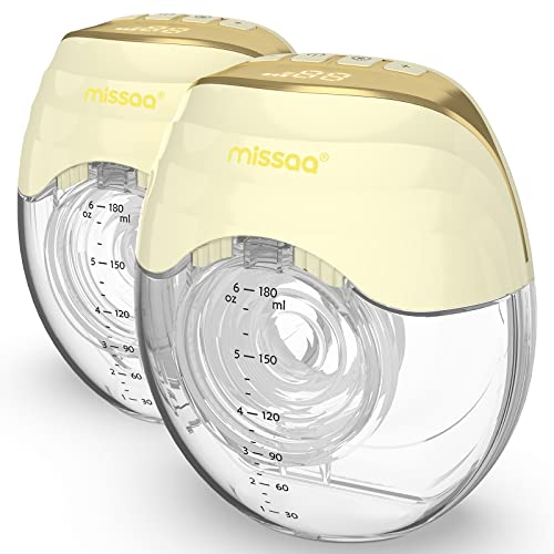 MISSAA Milchpumpe Elektrisch Tragbar, Ultradünn, Milchpumpe elektrisch doppel, LED-Display, Freihändige Milchpumpe, 3 Modi und 8 Stufen für Schmerzloses & Hocheffizientes Abpumpen