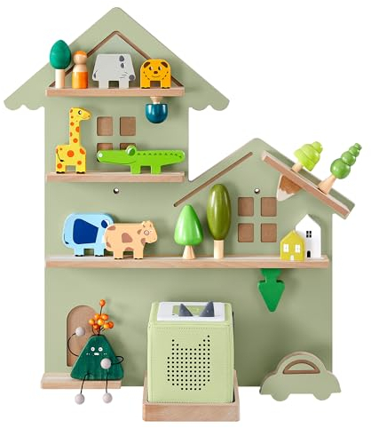 SONGMICS Regal für Toniebox, Wandregal für 35 Figuren, Kinderregal, einfache Montage, Kinderzimmer, Wohnzimmer, GKR801C10