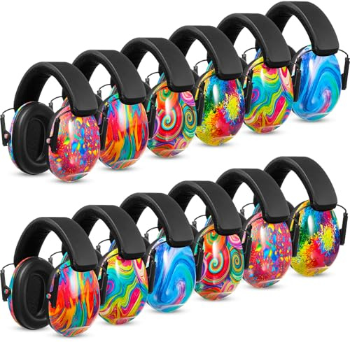 Amylove Lot de 12 casques anti-bruit pour enfants - Casque sensoriel 30 dB, Bleu, 4.33 x 8.07 inches