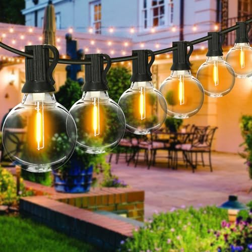 Segotendy Guirnaldas Luces Exterior, 15M 25+2 Bombillas G40 Guirnaldas Luminosas LED IP65 Impermeable, Cadena de Luces Exterior Interiorpara Jardín Patio Fiesta Boda Navidad Decoración (Exterior)
