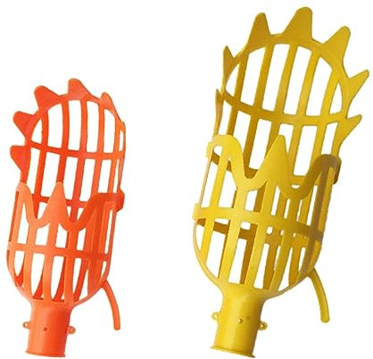 BESTonZON 2pièces Cueilleur De Fruits Plastique Outil Pratique De Tête Orange Petite Tête Jaune pour Jardin Verger Et Parc
