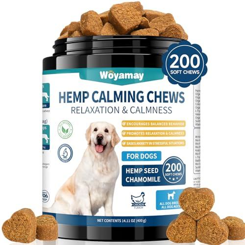 Woyamay Snack Calmante per Cane, 200 Pezzi Naturale Premietti Calmanti per Cani, Snack Calmanti Con per Cani in Momenti di Separazione, Abbaio, Fuochi d’Artificio, Viaggio,Temporali, Gusto Pollo