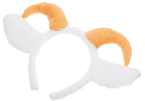 CLISPEED Cerchietto Con Orecchie Di Pecora e Corna Peluche, Fascia Elastica Unisex Per Bambini e Adulti, Accessori Costume Da Fattoria Per Feste in Maschera e Cosplay