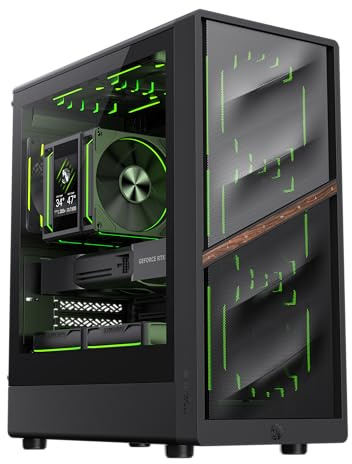 GAMEMAX AERIS 330 MB MATX - Alloggiamento da gioco – Design ispirato ai leoni, 4 ventole ARGB con rete ad alto throughput, supporto M-ATX, GPU da 330 mm, radiatori da 240/360 mm, USB-C, memoria