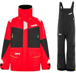 Nava Performance 2026 Mens NV2 Jacket & Trousers Sailing Suit - Red/Black